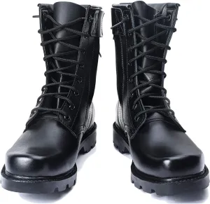 Wygwlg Mens Combat Boots Desert Military Tactical Boots Trekking Training Shoes Durable Safety Shoes High Top Black